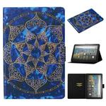 For Amazon Fire HD 10 (2021) Voltage Texture Coloured Drawing Horizontal Flip Leather Case with Holder & Card Slot & Sleep / Wake-up Function(Blue Mandala)