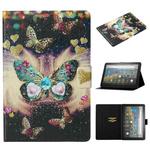 For Amazon Fire HD 10 (2021) Voltage Texture Coloured Drawing Horizontal Flip Leather Case with Holder & Card Slot & Sleep / Wake-up Function(Butterflies)