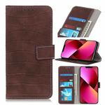 For iPhone 13 Crocodile Texture Horizontal Flip Leather Case with Holder & Card Slots & Wallet(Brown)