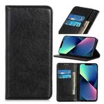For iPhone 13 mini Magnetic Crazy Horse Texture Horizontal Flip Leather Case with Holder & Card Slots & Wallet (Black)