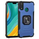 For Huawei Y8s Fierce Warrior Series Armor All-inclusive Shockproof Aluminum Alloy + TPU Protective Case with Ring Holder(Blue)
