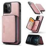 For iPhone 12 / 12 Pro JEEHOOD Magnetic Zipper Horizontal Flip Leather Case with Holder & Card Slot & Wallet(Pink)
