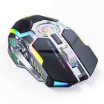 iMICE G7 Colorful Streamer Lights Rechargeable Silent Wireless Mouse(Black)