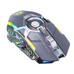 iMICE G7 Colorful Streamer Lights Rechargeable Silent Wireless Mouse(Grey)