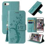 Embossed Lucky Tree Horizontal Flip Leather Case with Holder & Card Slot & Wallet & Lanyard For iPhone 8 Plus / 7 Plus(Green)