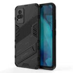 For vivo Y37 / V21e 4G Punk Armor 2 in 1 PC + TPU Shockproof Case with Invisible Holder(Black)
