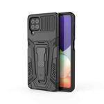 For Samsung Galaxy A22 4G War Chariot Series Armor All-inclusive Shockproof PC + TPU Protective Case with Invisible Holder(Black)