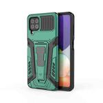 For Samsung Galaxy A22 4G War Chariot Series Armor All-inclusive Shockproof PC + TPU Protective Case with Invisible Holder(Green)