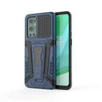 For OnePlus 9 Pro War Chariot Series Armor All-inclusive Shockproof PC + TPU Protective Case with Invisible Holder(Blue)