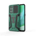 For OnePlus 9 Pro War Chariot Series Armor All-inclusive Shockproof PC + TPU Protective Case with Invisible Holder(Green)