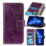 For iPhone 13 Pro Max Retro Crazy Horse Texture Horizontal Flip Leather Case with Holder & Card Slots & Photo Frame & Wallet (Purple)