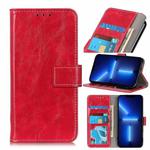 For iPhone 13 Pro Max Retro Crazy Horse Texture Horizontal Flip Leather Case with Holder & Card Slots & Photo Frame & Wallet (Red)