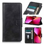 For iPhone 13 Mirren Crazy Horse Texture Horizontal Flip Leather Case with Holder & Card Slots & Wallet(Black)