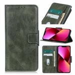 For iPhone 13 Mirren Crazy Horse Texture Horizontal Flip Leather Case with Holder & Card Slots & Wallet(Green)