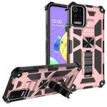 For OnePlus Nord / Nord N200 5G Shockproof TPU + PC Magnetic Protective Case with Holder(Rose Gold)