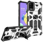 For OnePlus Nord / Nord N200 5G Shockproof TPU + PC Magnetic Protective Case with Holder(Silver)