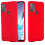 For Motorola Moto G50 Pure Color Liquid Silicone Shockproof Full Coverage Case(Red)