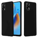 For OPPO A74 4G / F19 Pure Color Liquid Silicone Shockproof Full Coverage Case(Black)