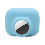 2 in 1 Shockproof Full Coverage Silicone Protective Case For AirPods Pro / AirTag(Blue)