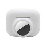 2 in 1 Shockproof Full Coverage Silicone Protective Case For AirPods Pro / AirTag(White)