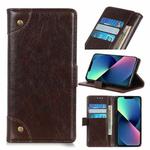 For iPhone 13 mini Copper Buckle Nappa Texture Horizontal Flip Leather Case with Holder & Card Slots & Wallet (Coffee)