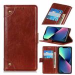 For iPhone 13 mini Copper Buckle Nappa Texture Horizontal Flip Leather Case with Holder & Card Slots & Wallet (Brown)