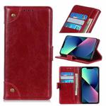 For iPhone 13 mini Copper Buckle Nappa Texture Horizontal Flip Leather Case with Holder & Card Slots & Wallet (Wine Red)