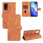 For Blackview A90 Solid Color Skin Feel Magnetic Buckle Horizontal Flip Calf Texture PU Leather Case with Holder & Card Slots & Wallet(Brown)