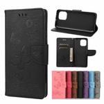 For Xiaomi Mi 11 Vintage Embossed Floral Butterfly Pattern Horizontal Flip Leather Case with Card Slot & Holder & Wallet & Lanyard(Black)