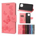 For Xiaomi Mi 11 Vintage Embossed Floral Butterfly Pattern Horizontal Flip Leather Case with Card Slot & Holder & Wallet & Lanyard(Pink)