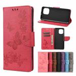 For Xiaomi Mi 11 Vintage Embossed Floral Butterfly Pattern Horizontal Flip Leather Case with Card Slot & Holder & Wallet & Lanyard(Red)