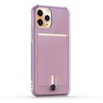 For iPhone 11 Shockproof TPU Protective Case with Card Slot(Purple)