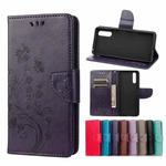 For Sony Xperia 10 III Butterfly Flower Pattern Horizontal Flip Leather Case with Holder & Card Slots & Wallet(Deep Purple)