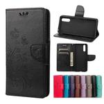 For Sony Xperia 10 III Butterfly Flower Pattern Horizontal Flip Leather Case with Holder & Card Slots & Wallet(Black)
