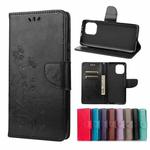 For Xiaomi Mi 11 Butterfly Flower Pattern Horizontal Flip Leather Case with Holder & Card Slots & Wallet(Black)