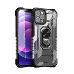 PC + TPU Shockproof Protective Case with Metal Ring Holder For iPhone 12(Black)