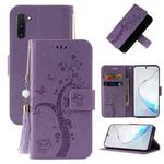 For OnePlus Nord Embossed Lucky Tree Horizontal Flip Leather Case with Holder & Card Slot & Wallet & Lanyard(Purple)