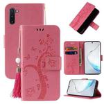For OnePlus Nord Embossed Lucky Tree Horizontal Flip Leather Case with Holder & Card Slot & Wallet & Lanyard(Pink)