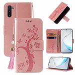 For OnePlus Nord Embossed Lucky Tree Horizontal Flip Leather Case with Holder & Card Slot & Wallet & Lanyard(Rose Gold)