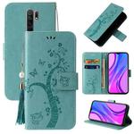 For Xiaomi Redmi 9 Embossed Lucky Tree Horizontal Flip Leather Case with Holder & Card Slot & Wallet & Lanyard(Green)