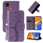 For Xiaomi Redmi 9C Embossed Lucky Tree Horizontal Flip Leather Case with Holder & Card Slot & Wallet & Lanyard(Purple)