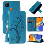 For Xiaomi Redmi 9C Embossed Lucky Tree Horizontal Flip Leather Case with Holder & Card Slot & Wallet & Lanyard(Blue)