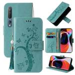 For Xiaomi Mi 10 Embossed Lucky Tree Horizontal Flip Leather Case with Holder & Card Slot & Wallet & Lanyard(Green)