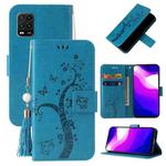 For Xiaomi Mi 10 Lite Embossed Lucky Tree Horizontal Flip Leather Case with Holder & Card Slot & Wallet & Lanyard(Blue)