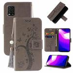 For Xiaomi Mi 10 Lite Embossed Lucky Tree Horizontal Flip Leather Case with Holder & Card Slot & Wallet & Lanyard(Grey)