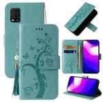 For Xiaomi Mi 10 Lite Embossed Lucky Tree Horizontal Flip Leather Case with Holder & Card Slot & Wallet & Lanyard(Green)