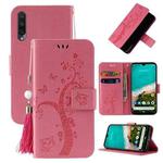 For Xiaomi Mi A3 Embossed Lucky Tree Horizontal Flip Leather Case with Holder & Card Slot & Wallet & Lanyard(Pink)