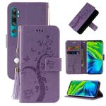 For Xiaomi Mi Note 10 Embossed Lucky Tree Horizontal Flip Leather Case with Holder & Card Slot & Wallet & Lanyard(Purple)