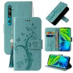 For Xiaomi Mi Note 10 Embossed Lucky Tree Horizontal Flip Leather Case with Holder & Card Slot & Wallet & Lanyard(Green)