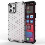 For iPhone 13 Pro Max Shockproof Honeycomb PC + TPU Protective Case (White)
